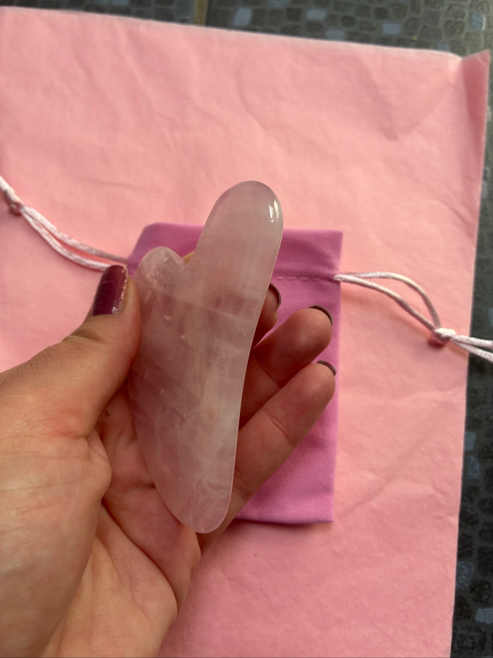 Gua Sha piedra de jade rosa – photo 2